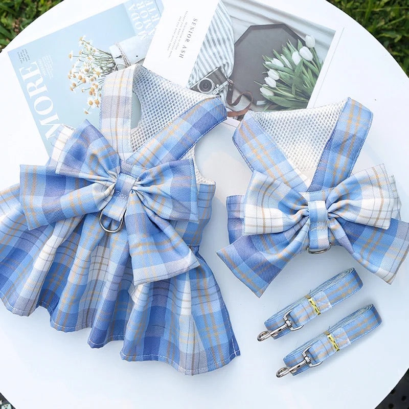 Dolores Bow Harness Dress & Leash Set