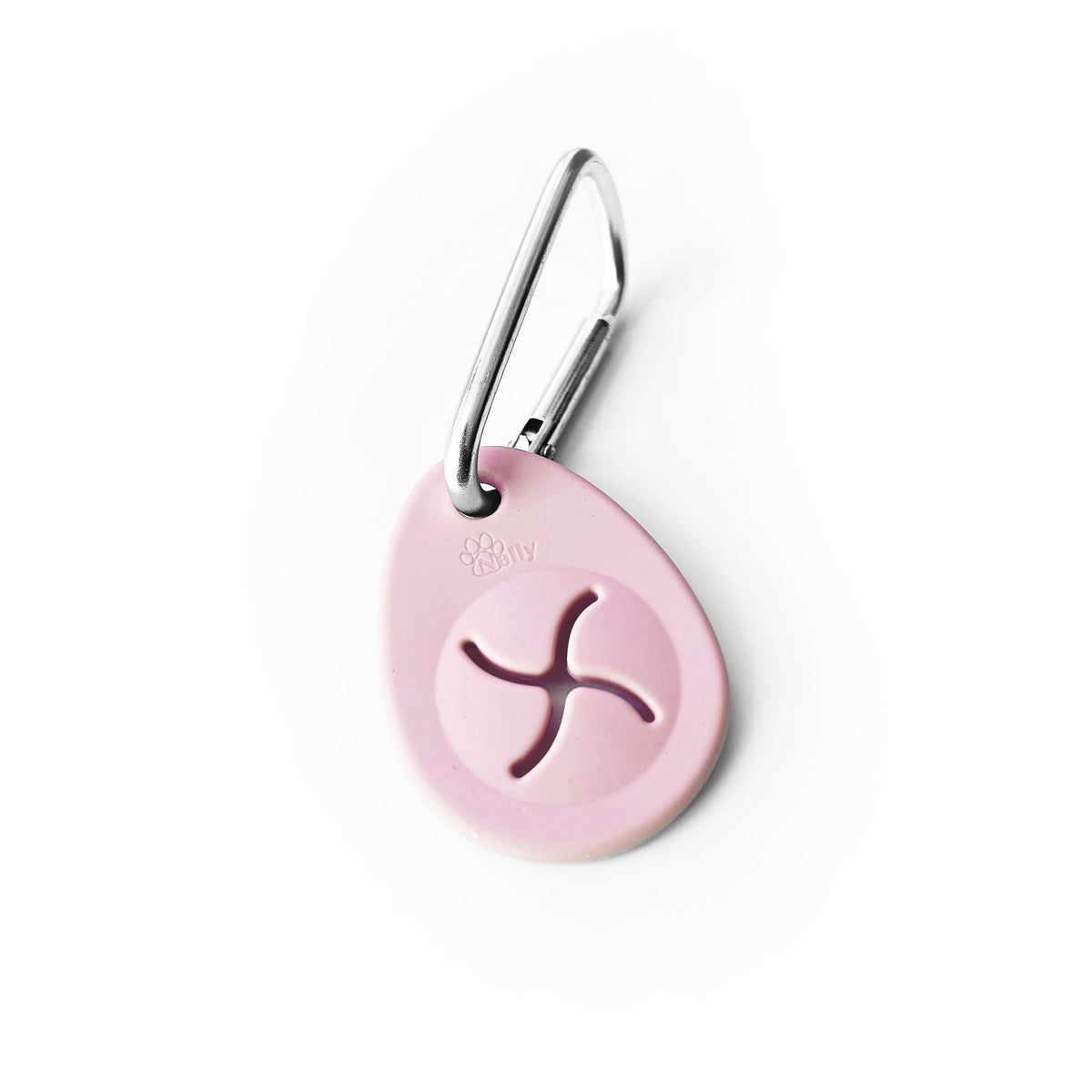 Leash clip for used waste bags in pink