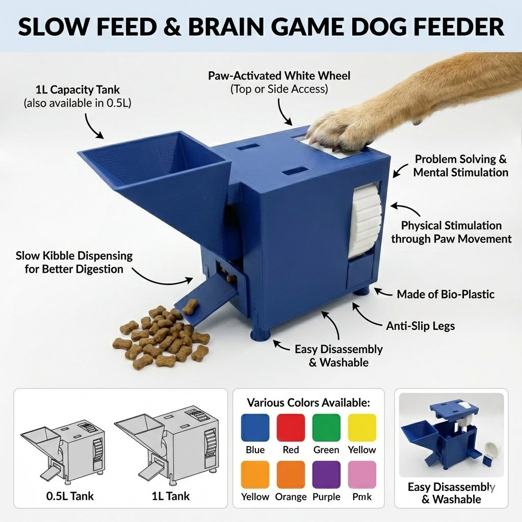 Rotary Slow Feeder Bowl for Dogs & Cats