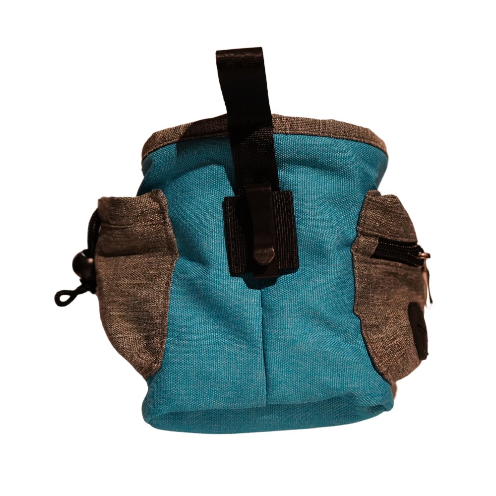 Medium blue dog training treat pouch – alternate view